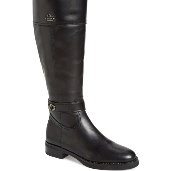 coach riding boots black